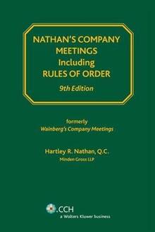 Nathan's Company Meetings including Rules of Order 9th edition