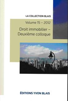 Droit immobilier - Deuxième colloque vol.15-2012