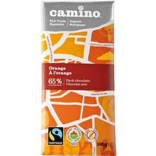 Tablette de chocolat Camino Noir à l'Orange 65% Bio       CCA102