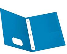 Duo-tang Oxford Lettre Carton gaufré   AVEC 2 POCHETTES    Bleu pâle   57701
