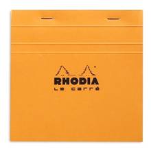 --Bloc-notes agrafé quadrillé Rhodia le carré 14,8x14,8 Orange 148200
