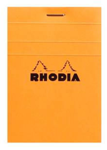 --Bloc-notes agrafé quadrillé Rhodia no.11 A7 Orange     11200