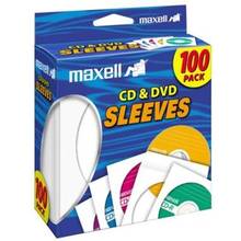 Pochette Maxell - Pour CD | DVD - 100 Unités - Papier Blanc avec Fenêtre