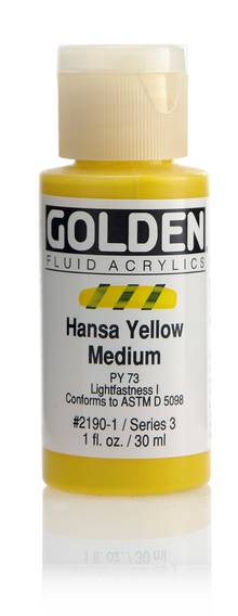 Acrylique Golden Fluide 30 ml/1 oz Jaune hansa moyen PY73