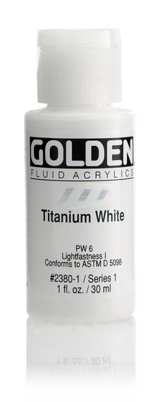 Acrylique Golden Fluide 30 ml/1 oz Blanc titane PW6