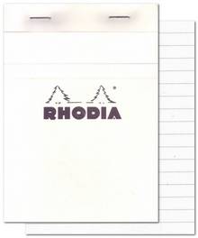 Bloc-notes agrafé ligné Rhodia no.16 A5 Blanc             16601
