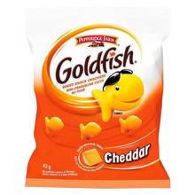 Mini-craquelins Goldfish cuits au four Cheddar          43g.
