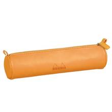 Étui à crayons Rhodiarama Rond 21.5x5cm simili cuir Orange     318890