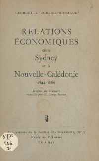 Relations économiques entre Sydney et la Nouvelle-Calédonie : 1844-1860