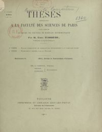 Thèses présentées à la Faculté des Sciences de Paris pour obtenir le grade de docteur ès Sciences mathématiques