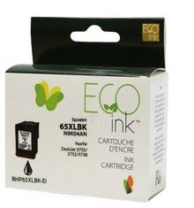 Cartouche de remplacement recyclée Eco Ink pour HP 65XL - Noir - Avec niveau d'encre - 300 pages