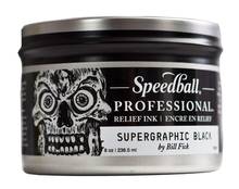 Encre à gravure Speedball (Relief) miscible à l'eau 8fl.oz Noir Supergraphic