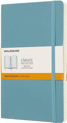 Carnet de notes SOUPLE ligné Moleskine Classic 192p. Large 13x21cm Bleu récif