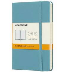 Carnet de notes rigide ligné Moleskine Classic 192p. Poche 9x14cm Bleu clair