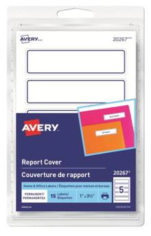 Étiquette Avery  1'' x 3''1/2    pqt de 15    coul. blanc bordure blue                     20267