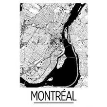 Affiche Carte de Montréal Art Deco 11 x 14