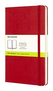 Carnet de notes rigide uni Moleskine Classic 240p. Large 13x21cm rouge écarlate