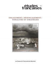 Études françaises. Volume 44, numéro 1, 2008