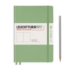 Carnet pages blanches rigide vert sauge (A5 - Moyen ) Leuchtturm 361585