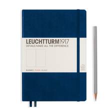 Carnet pages blanches rigide bleu marine (A5 - Moyen) Leuchtturm 342924
