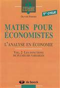 Maths pour économistes L'analyse en économie