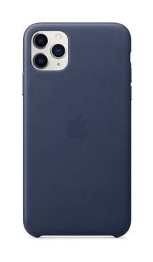 Étui Apple Leather Case - iPhone 11 Pro Max - Bleu de Minuit