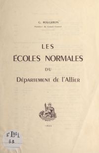 Les Écoles normales du département de l'Allier