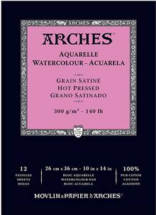 Tablette de papier aquarelle Arches 140lb/300gr 10