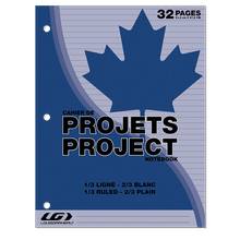 Cahier de projets LG, ligné     LARGE (27.6 x 21)    32 pages         GEOCAN  412335