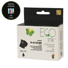 Cartouche de remplacement recyclée Eco Ink pour HP 61XL - Noir - Avec niveau d'encre - 480 pages