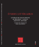 Études littéraires, vol. 49, 2-3, automne 2020