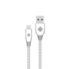 Câble BlueDiamond ToGo - Lightning (M) vers USB (M) - Tressé durable avec serre-câble - Certifié Apple Made for iPhone | iPad | iPod - 3.3 pieds (1m) - Blanc - Garantie à vie