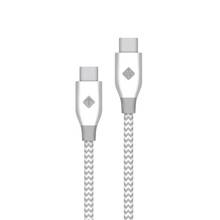 Câble BlueDiamond ToGo - USB-C (M/M) - Tressé durable avec serre-câble - 3.3 pieds (1m) - Blanc - Garantie à vie