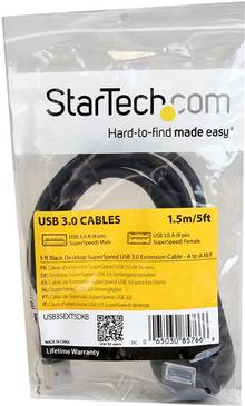 Extension Startech - USB 3.0 (M/F) - SuperSpeed - 5 pieds - Noir