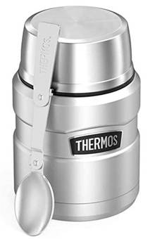 Contenant isotherme THERMOS   470ml,  + CUILLÈRE         INOX       9.7 x 9.7 x 14.2