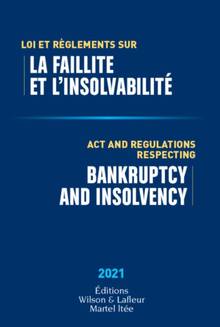 Lois et règlements sur la faillite et l'insolvabilité 2021