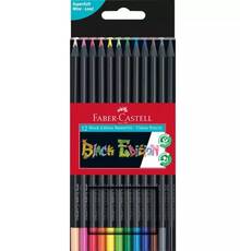 Crayons de couleur Faber-Castell Black Edition ensemble 12 couleurs
