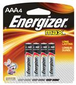 Piles Energizer AAA alcalines (Paquet de 4)              E92BP4