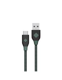 Câble BlueDiamond ToGo - USB-C (M) vers USB (M) - Tressé durable avec serre-câble - 3.3 pieds (1m) - Vert - Garantie à vie