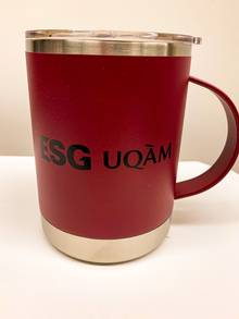 Tasse ESG UQAM bourgogne acier inoxydable 12 oz logo noir